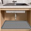 Silicone Under Sink Mat for Cabinet 34x22in Sink Cabinet Protector Mat Kitchen Bathroom Cabinet Liner with Drain Hole Hold Up to 3 Callons Liquid
